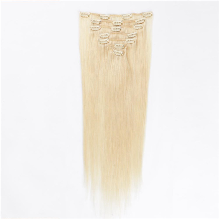 china straight clip in remy hair extensions factory QM034